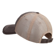 Licensed 17th Airborne Division Veteran Embroidered Low Profile Special Cotton Mesh Cap - Brown-Khaki OSFM