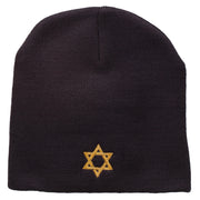 Jewish Star of David Embroidered Short Beanie