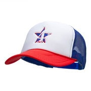 4th Of July Star Embroidered Foam Panel Mesh Snapback