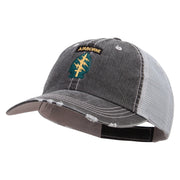 Licensed 1st Special Forces Command Embroidered Low Profile Special Cotton Mesh Cap - Black OSFM