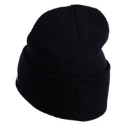 USAF Veteran Logo Embroidered 12" Knit Cuff Long Beanie - Black OSFM