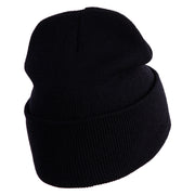 USAF Veteran Logo Embroidered 12" Knit Cuff Long Beanie - Black OSFM