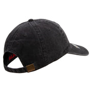 Licensed 18th Airborne Corps Veteran Embroidered Washed Solid Pigment Dyed Cotton Twill Brass Buckle Cap - Black OSFM