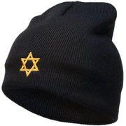 Jewish Star of David Embroidered Short Beanie