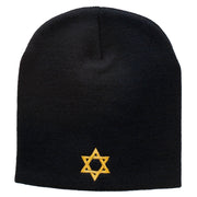 Jewish Star of David Embroidered Short Beanie