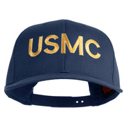 USMC Letter Embroidered Solid Cotton Twill Pro Style Cap - Navy OSFM