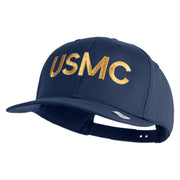 USMC Letter Embroidered Solid Cotton Twill Pro Style Cap - Navy OSFM
