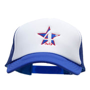 4th Of July Star Embroidered Foam Panel Mesh Snapback