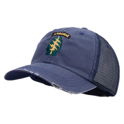 Licensed 1st Special Forces Command Embroidered Low Profile Special Cotton Mesh Cap - Navy OSFM