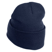 USAF Veteran Logo Embroidered 12" Knit Cuff Long Beanie - Navy OSFM