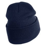 USAF Veteran Logo Embroidered 12" Knit Cuff Long Beanie - Navy OSFM