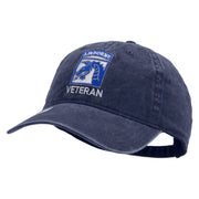 Licensed 18th Airborne Corps Veteran Embroidered Washed Solid Pigment Dyed Cotton Twill Brass Buckle Cap - Navy OSFM