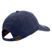 Licensed 18th Airborne Corps Veteran Embroidered Washed Solid Pigment Dyed Cotton Twill Brass Buckle Cap - Navy OSFM