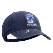 Licensed 18th Airborne Corps Veteran Embroidered Washed Solid Pigment Dyed Cotton Twill Brass Buckle Cap - Navy OSFM