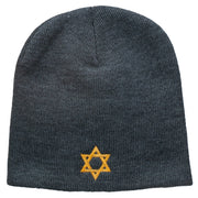 Jewish Star of David Embroidered Short Beanie