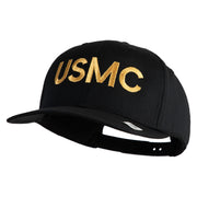 USMC Letter Embroidered Solid Cotton Twill Pro Style Cap - Black OSFM