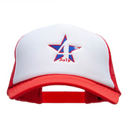 4th Of July Star Embroidered Foam Panel Mesh Snapback