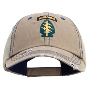 Licensed 1st Special Forces Command Embroidered Low Profile Special Cotton Mesh Cap - Khaki OSFM