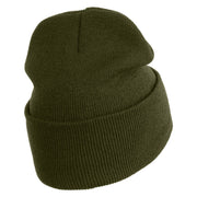 USAF Veteran Logo Embroidered 12" Knit Cuff Long Beanie - Olive OSFM