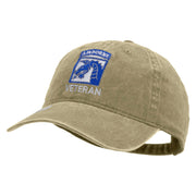 Licensed 18th Airborne Corps Veteran Embroidered Washed Solid Pigment Dyed Cotton Twill Brass Buckle Cap - Khaki OSFM