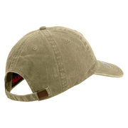 Licensed 18th Airborne Corps Veteran Embroidered Washed Solid Pigment Dyed Cotton Twill Brass Buckle Cap - Khaki OSFM