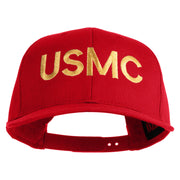USMC Letter Embroidered Solid Cotton Twill Pro Style Cap - Red OSFM