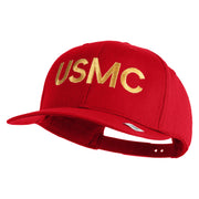 USMC Letter Embroidered Solid Cotton Twill Pro Style Cap - Red OSFM