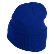USAF Veteran Logo Embroidered 12" Knit Cuff Long Beanie - Royal OSFM