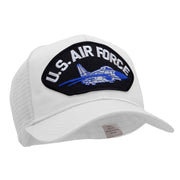 US Air Force Jet Fan Shape Patched Cotton Mesh Cap