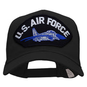 US Air Force Jet Fan Shape Patched Cotton Mesh Cap