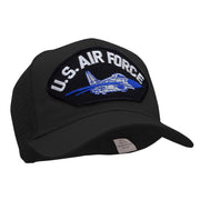 US Air Force Jet Fan Shape Patched Cotton Mesh Cap