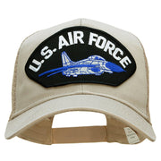 US Air Force Jet Fan Shape Patched Cotton Mesh Cap