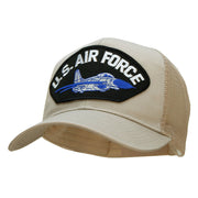 US Air Force Jet Fan Shape Patched Cotton Mesh Cap