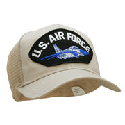 US Air Force Jet Fan Shape Patched Cotton Mesh Cap