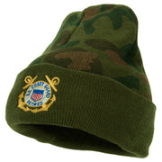 US Coast Guard Retired Anchors Embroidered Camo Long Beanie