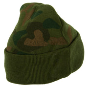 US Coast Guard Retired Anchors Embroidered Camo Long Beanie