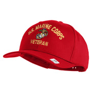 US Marine Corps Veteran Design Embroidered Solid Cotton Twill Pro Style Cap - Red OSFM