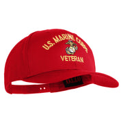 US Marine Corps Veteran Design Embroidered Solid Cotton Twill Pro Style Cap - Red OSFM