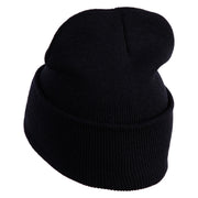 USAF Retired Logo Embroidered 12" Knit Cuff Long Beanie - Black OSFM