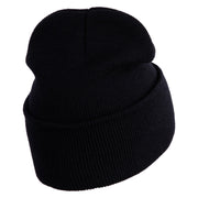 USAF Retired Logo Embroidered 12" Knit Cuff Long Beanie - Black OSFM