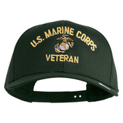 US Marine Corps Veteran Design Embroidered Solid Cotton Twill Pro Style Cap - Dk-Green OSFM