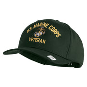 US Marine Corps Veteran Design Embroidered Solid Cotton Twill Pro Style Cap - Dk-Green OSFM