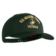 US Marine Corps Veteran Design Embroidered Solid Cotton Twill Pro Style Cap - Dk-Green OSFM