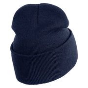 USAF Retired Logo Embroidered 12" Knit Cuff Long Beanie - Navy OSFM