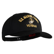 US Marine Corps Veteran Design Embroidered Solid Cotton Twill Pro Style Cap - Black OSFM