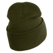 USAF Retired Logo Embroidered 12" Knit Cuff Long Beanie - Olive OSFM