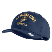 US Marine Corps Veteran Design Embroidered Solid Cotton Twill Pro Style Cap - Navy OSFM