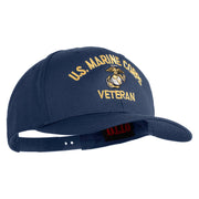 US Marine Corps Veteran Design Embroidered Solid Cotton Twill Pro Style Cap - Navy OSFM