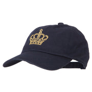 Glitter Crown Embroidered Unstructured Washed Cap