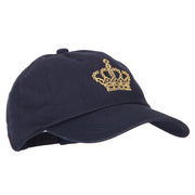 Glitter Crown Embroidered Unstructured Washed Cap